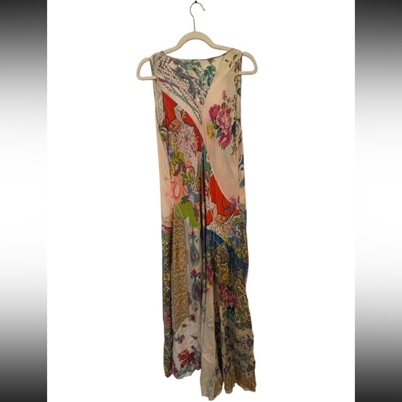 Johnny Was Silk Silvana Patchwork Garden Boho Maxi Dress Medium Luxe Floral - Picture 5 of 9